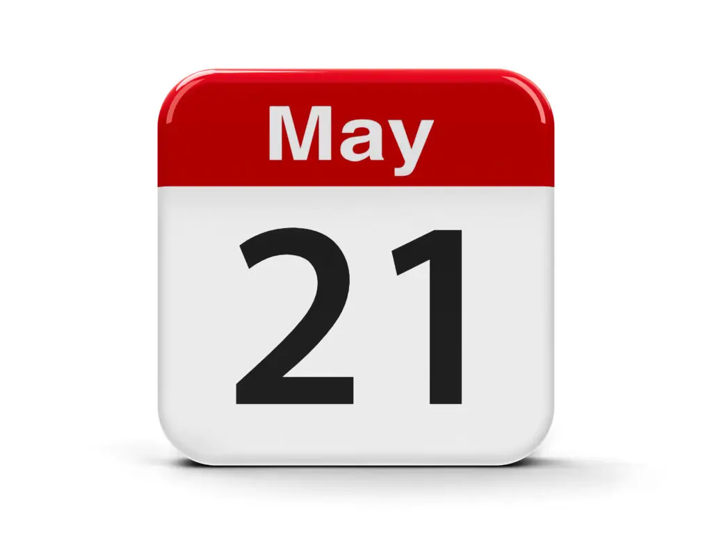 Calendar web button - The Twenty First of May - World Day for Cultural Diversity for Dialogue and Development, three-dimensional rendering, 3D illustration