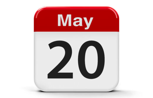 Calendar web button - The Twentieth of May - World Metrology Day, three-dimensional rendering, 3D illustration