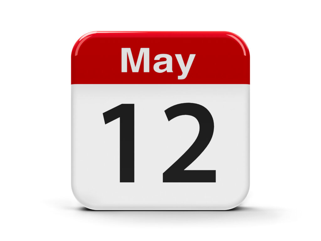 Calendar web button - The Twelfth of May - International Nurses Day, three-dimensional rendering, 3D illustration